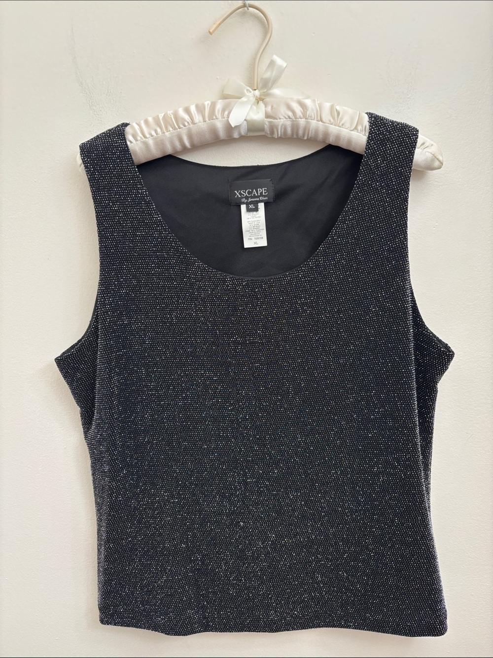 Xscape Black & Silver Sparkle Tank Top